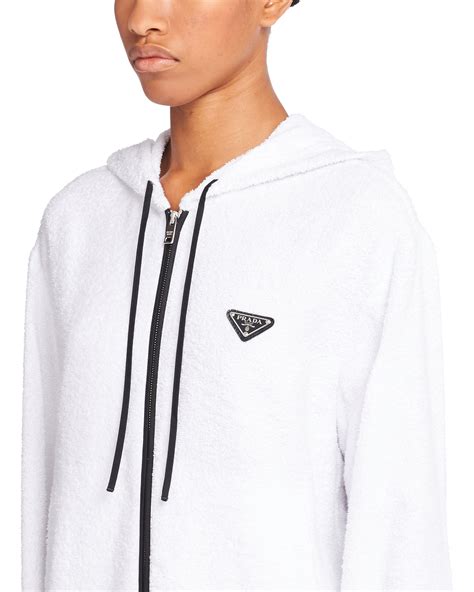 prada white hoodie